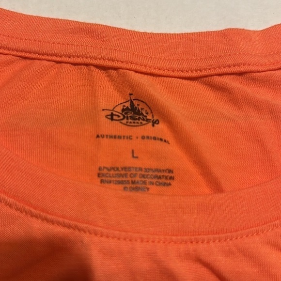 Walt Disney World orange large shirt blouse beaded with Mickey Mouse pattern - Picture 8 of 10